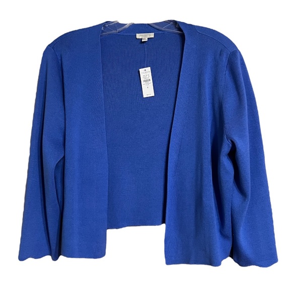 Talbots Plus Royal Blue Cotton Blend 3/4 Sleeve Cardigan Sz X NWT - Picture 3 of 10